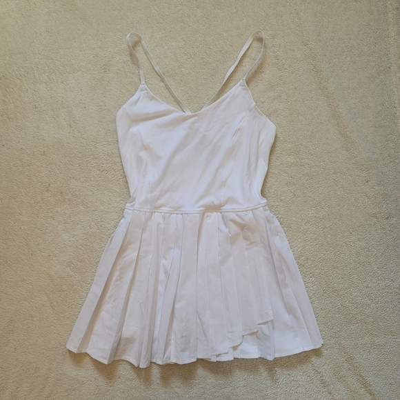 Aerie Offline, White Tennis Skirt Dress with Built-in Shorts - L - Picture 1 of 4